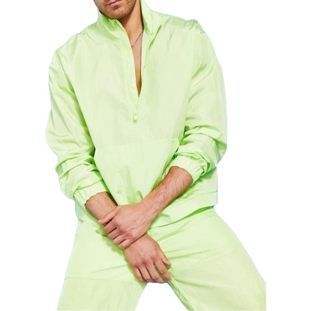 NWT ROYALTY Maluma  Men's Half Zip Pullover Windbreaker Mojito Medium